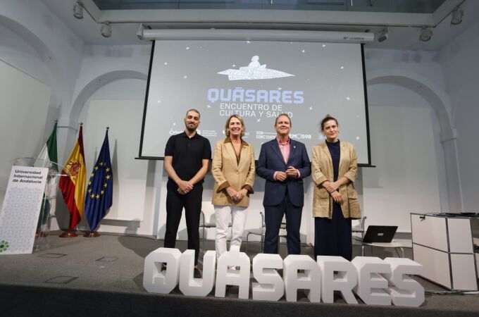  Felipe G. Gil, Berta Pascual, José Ignacio García y Lucía Casani, hoy en Sevilla durante el acto de apertura del evento