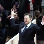 Elon Musk arrives on stage to speak at an indoor Presidential Inauguration parade event in Washington, Monday, Jan. 20, 2025. (AP Photo/Susan Walsh) Elon Musk arrives on stage to speak at an indoor Presidential Inauguration parade event in Washington, Monday, Jan. 20, 2025. (AP Photo/Susan Walsh)