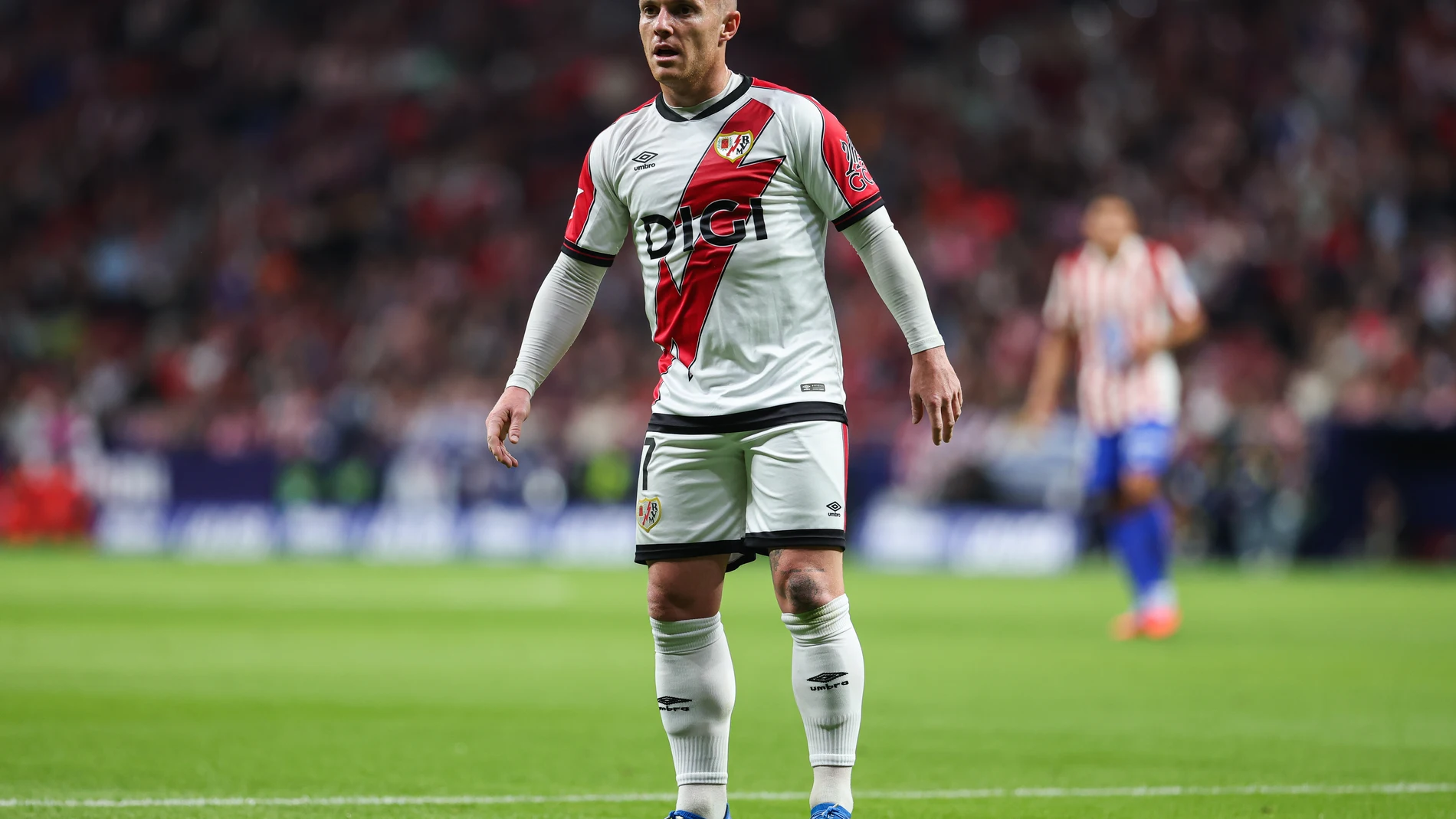 Isi Palazon of Rayo Vallecano in action during the Spanish League, LaLiga EA Sports, football match played between Atletico de Madrid and Rayo Vallecano at Riyadh Air Metropolitano stadium on September 24, 2025, in Madrid, Spain. AFP7 24/09/2025 ONLY FOR USE IN SPAIN