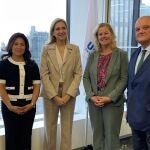 Shirin Pakfar, S.A.R. la Infanta Doña Cristina, Kelly T. Clements y Sergi Loughney en la sede de la ONU en Nueva York