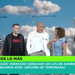 'No somos nadie' celebra su récord histórico de audiencia en Ten