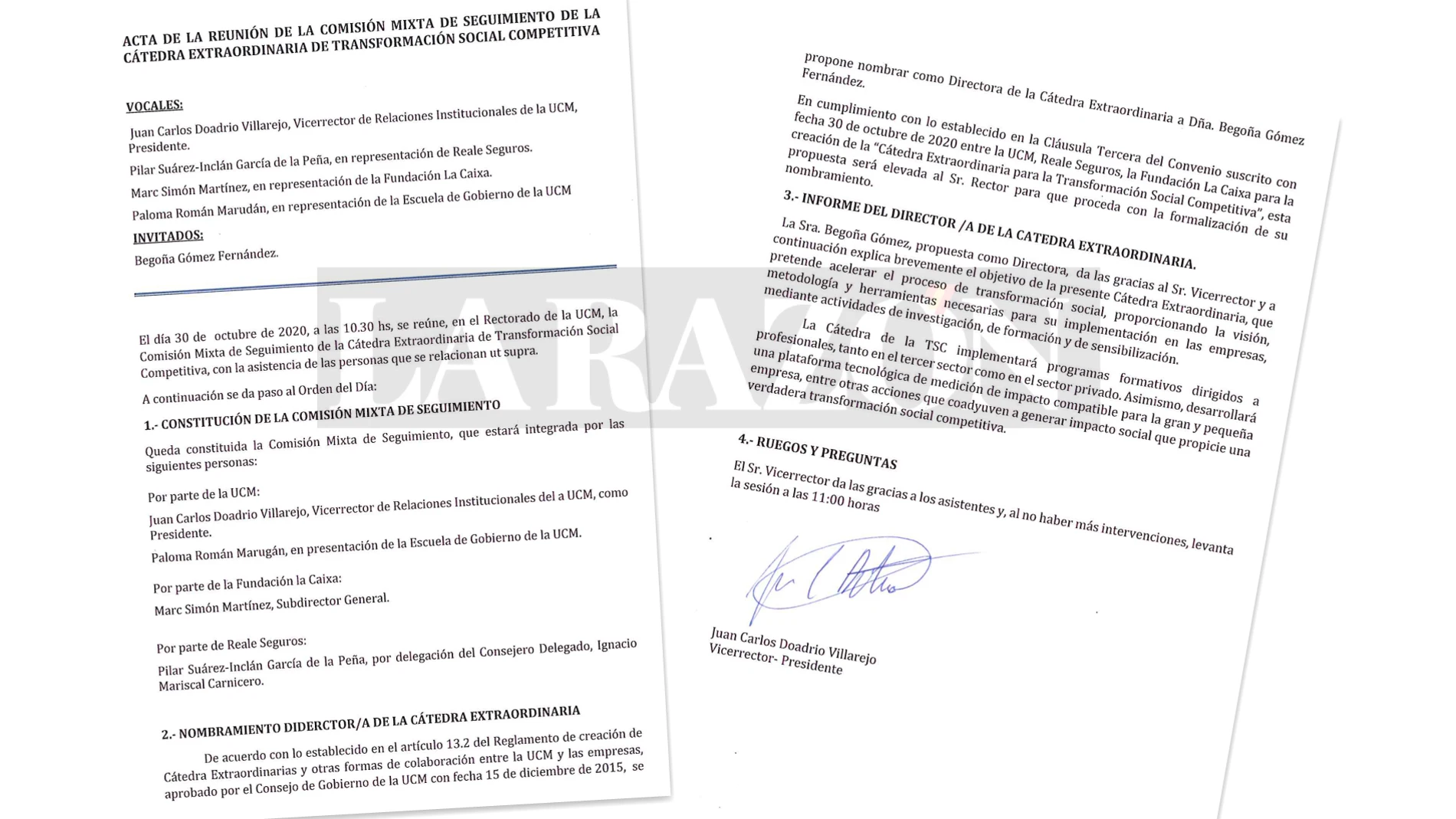 Acta cátedra Begoña Gómez