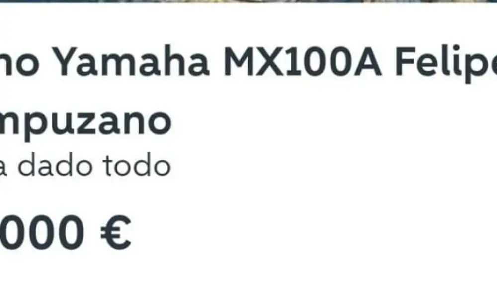 Anuncio de la venta del piano de Felipe Campuzano