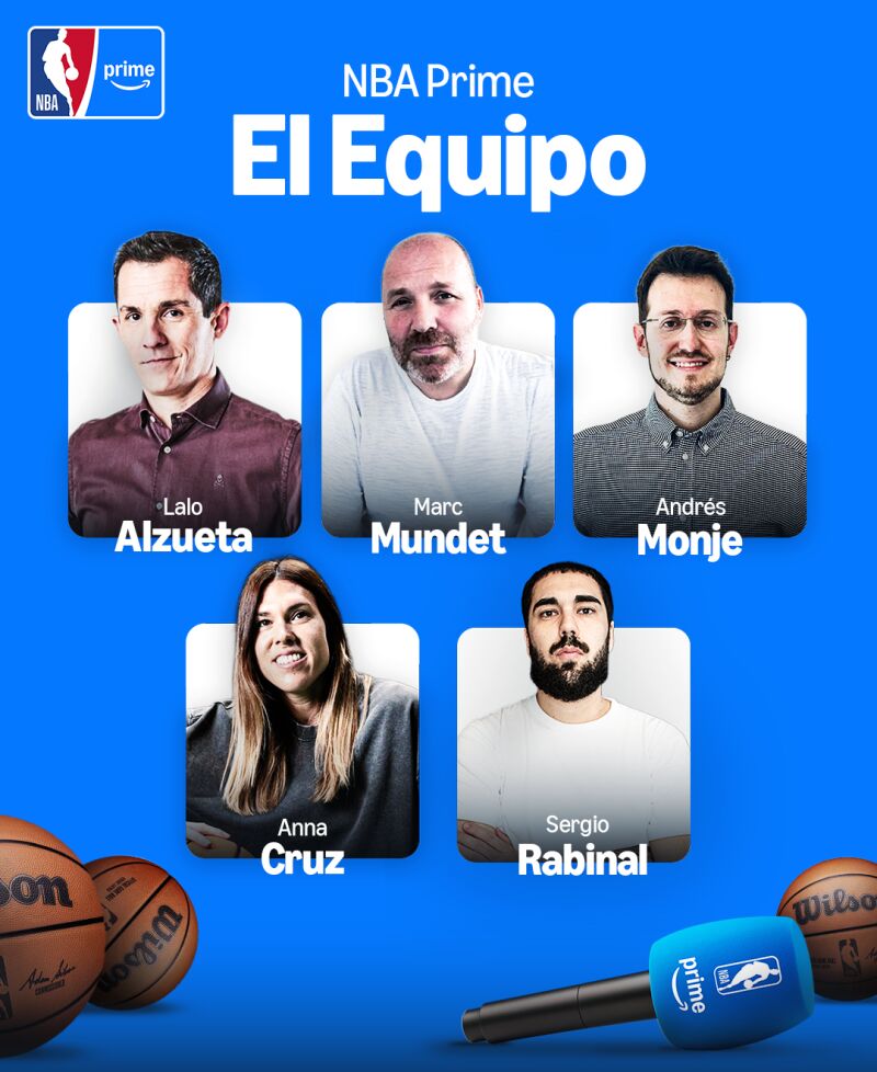 El equipo de Prime Video para cubrir la NBA