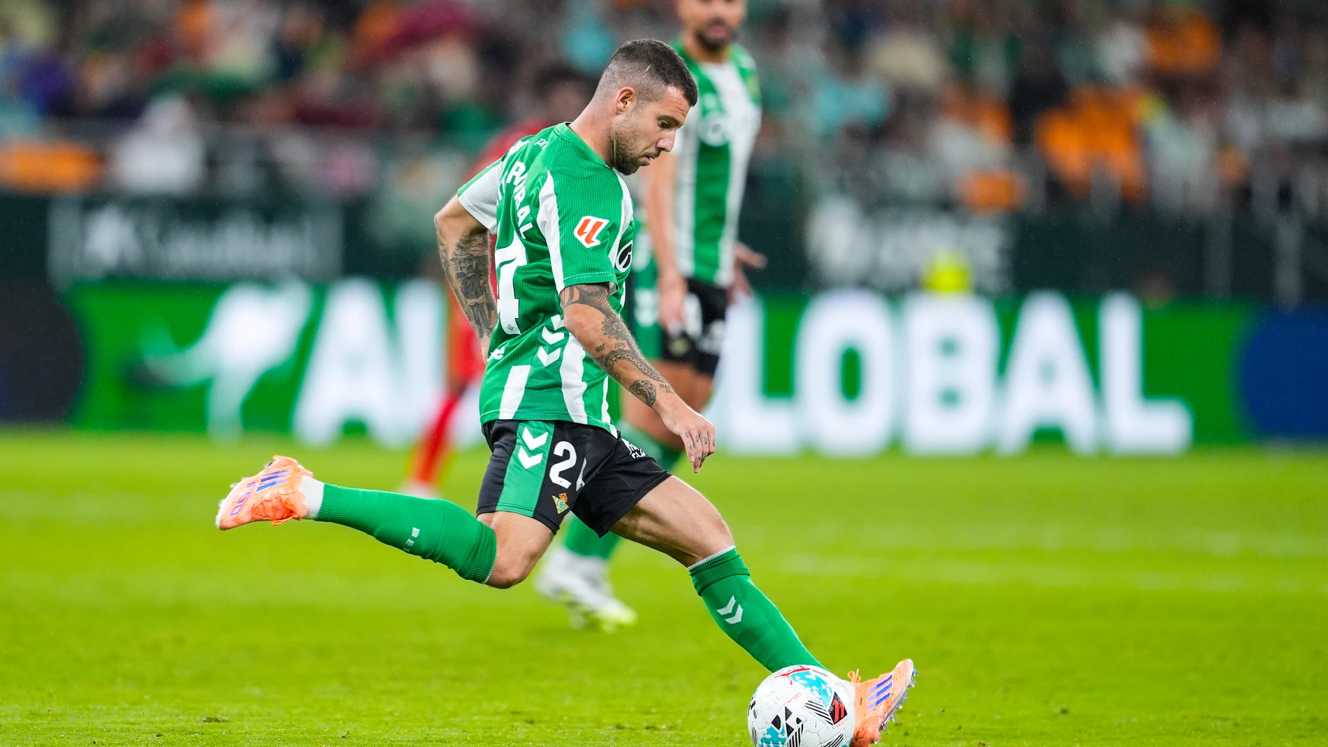 Aitor Ruibal of Real Betis in action during the Spanish league, LaLiga EA Sports, football match played between Real Betis and CA Osasuna at La Cartuja stadium on September 28, 2025, in Sevilla, Spain. AFP7 28/09/2025 ONLY FOR USE IN SPAIN
