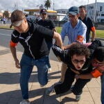 Protesters face police in Rabat