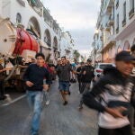 Protesters face police in Rabat