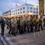 Protesters face police in Rabat