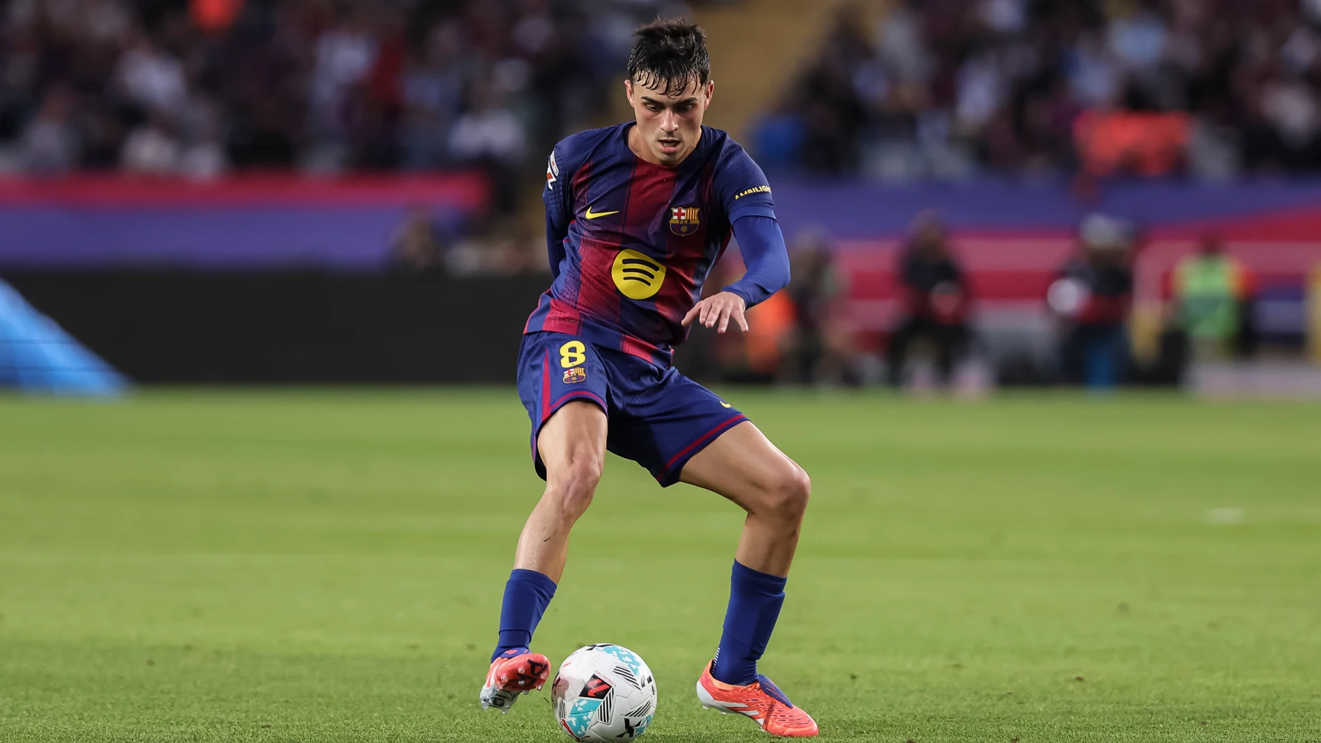 Pedri of FC Barcelona in action during the Spanish league, La Liga EA Sports, football match played between FC Barcelona and Real Sociedad at Estadi Olimpic Lluis Companys on September 28, 2025 in Barcelona, Spain. AFP7 28/09/2025 ONLY FOR USE IN SPAIN