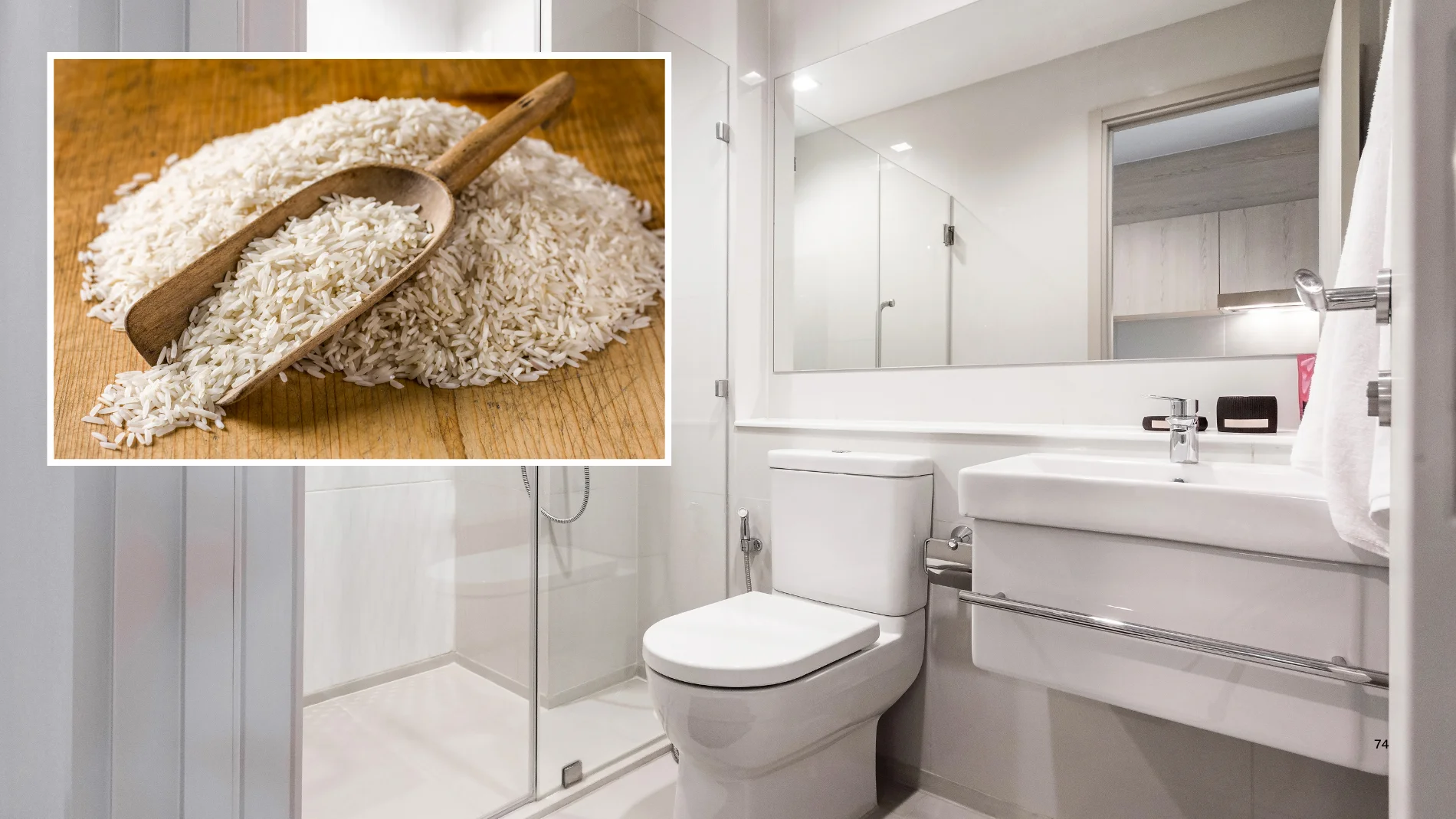 Por qué deberías poner un vaso con arroz en el baño