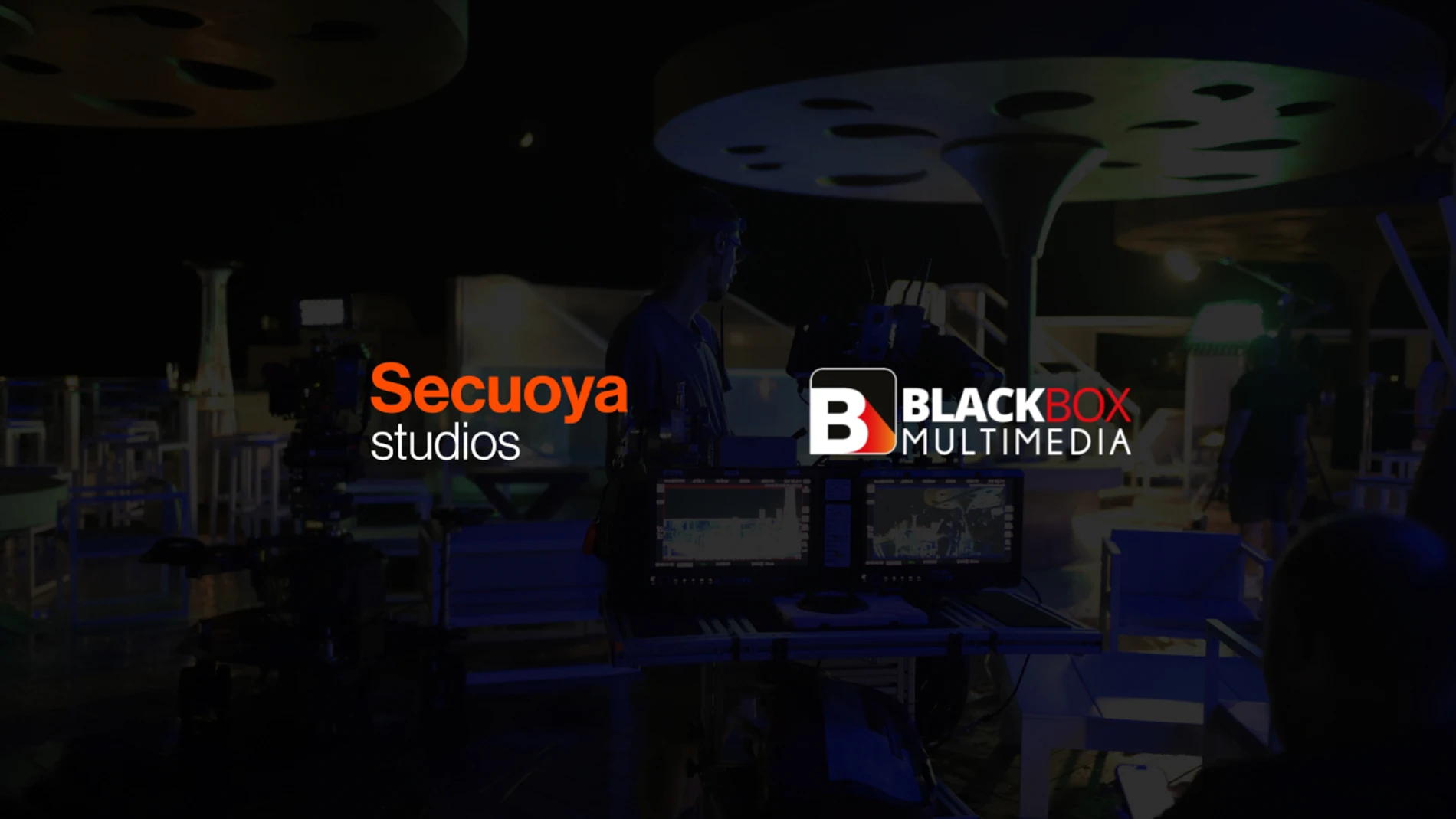 Logos de Secuoya Studios y Blackbox Multimedia, que colaborarán en la producción de dos series internacionales previstas para 2026
