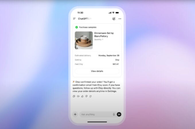 Ahora puedes realizar compras directamente desde ChatGPT.