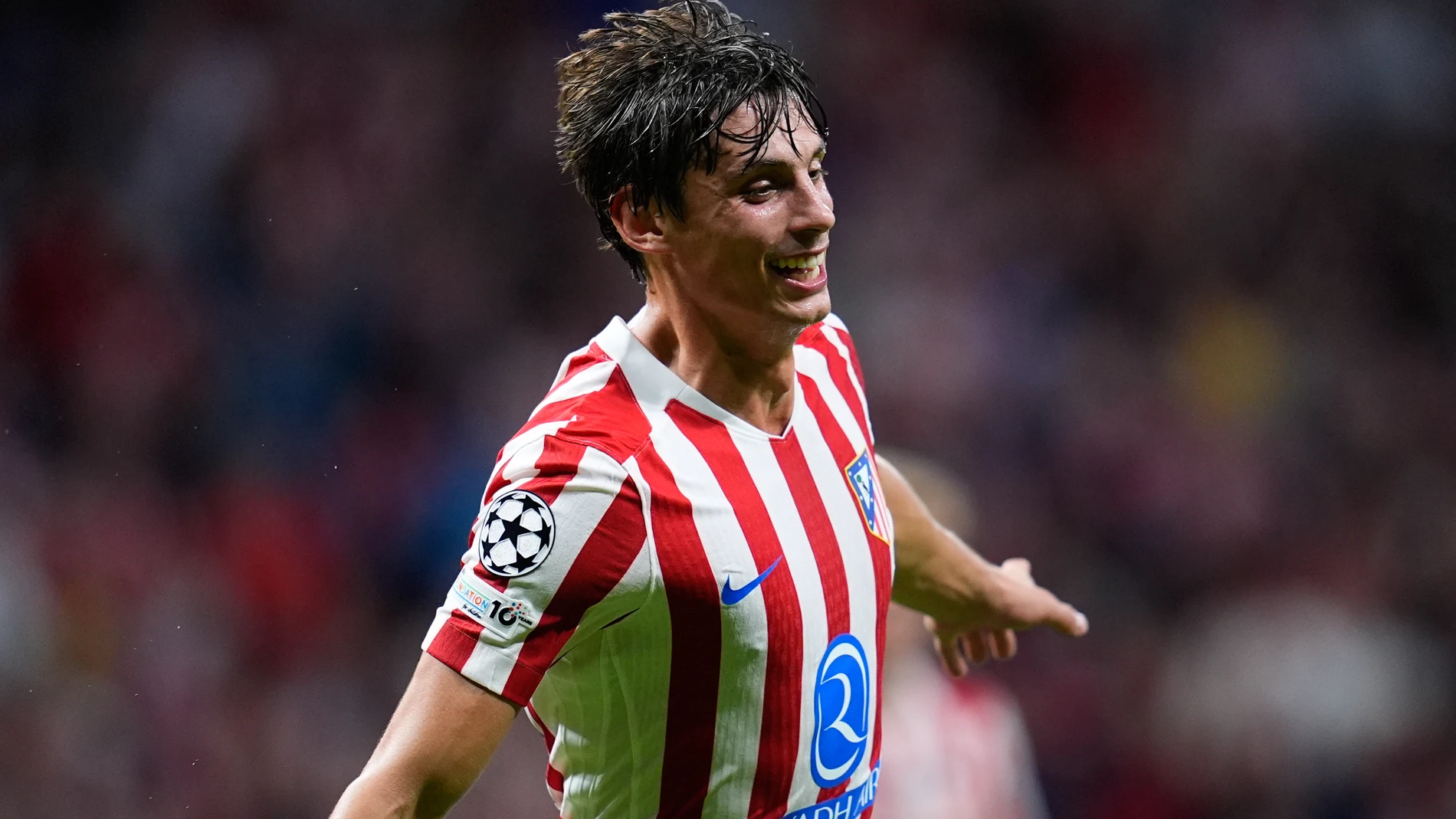Robin Le Normand of Atletico de Madrid celebrates a goal during the UEFA Champions League 2025/26 League Phase MD2 match between Atletico de Madrid and Eintracht Frankfurt at Riyadh Air Metropolitano on September 30, 2025, in Madrid, Spain. AFP7 30/09/2025 ONLY FOR USE IN SPAIN