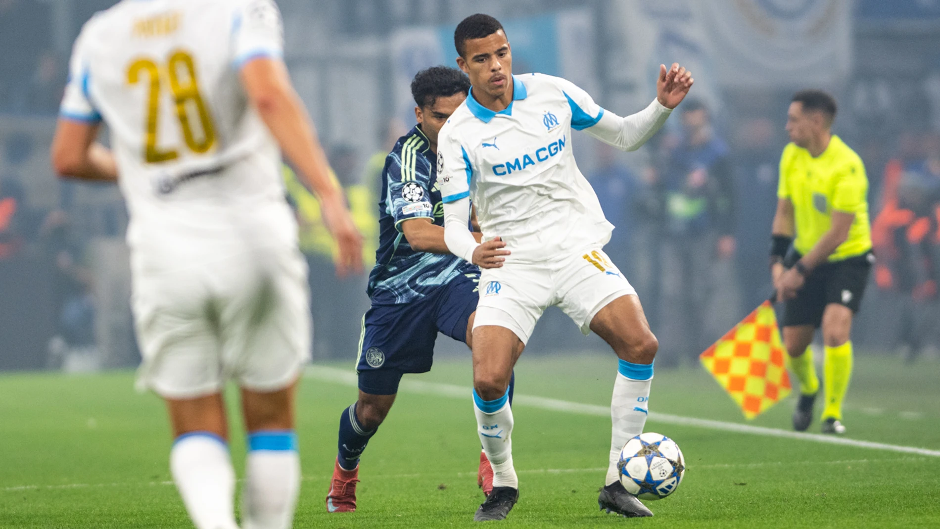 Mason Greenwood of Marseille during the UEFA Champions League, League phase, Matchday 2 football match between Olympique de Marseille and AFC Ajax on 30 September 2025 at Vélodrome stadium in Marseille, France - Photo Nathan Barange / DPPI AFP7 30/09/2025 ONLY FOR USE IN SPAIN