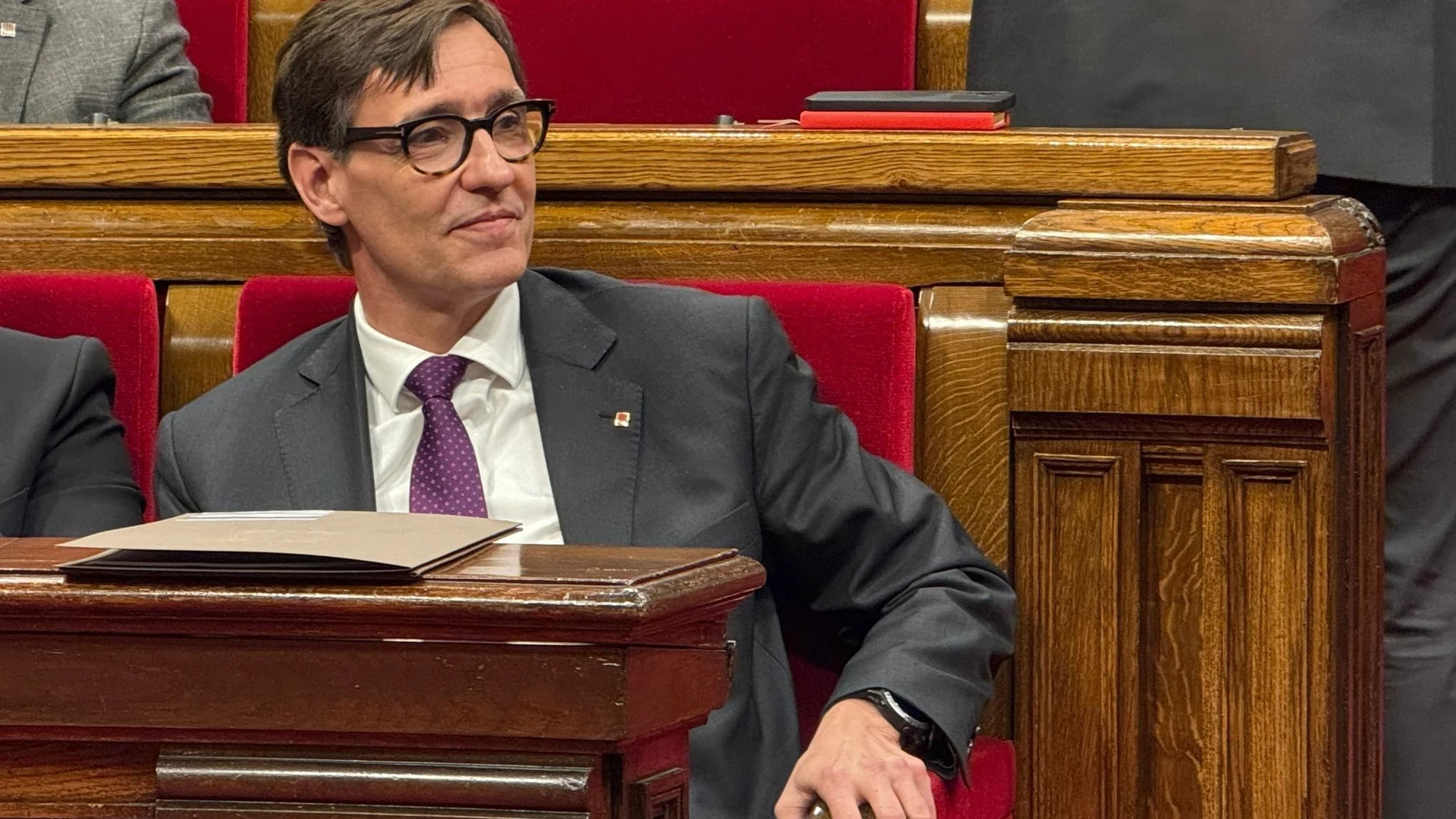 El presidente de la Generalitat, Salvador Illa, en el Parlament, durante la primera sesión de control al Govern del curso EUROPA PRESS 30/09/2025
