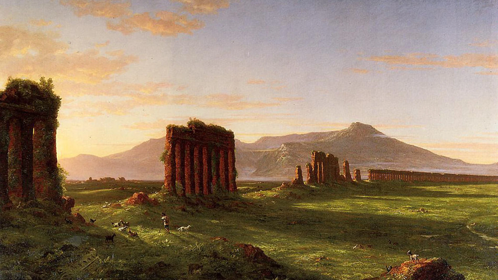 Obra de Thomas Cole en la que se representan restos de un acueducto romano