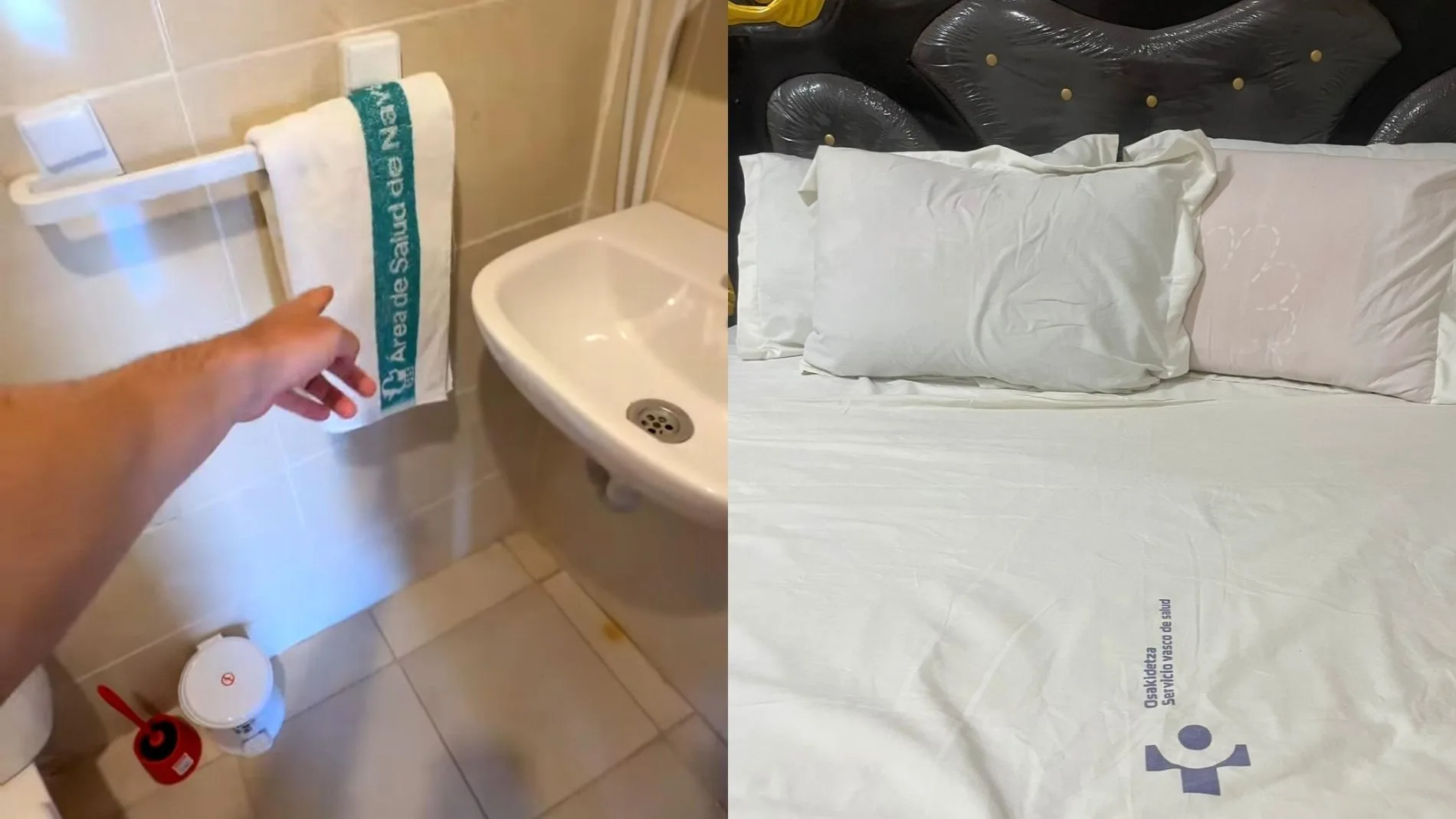 Imagen de las toallas y sábanas españolas encontradas en hoteles de África