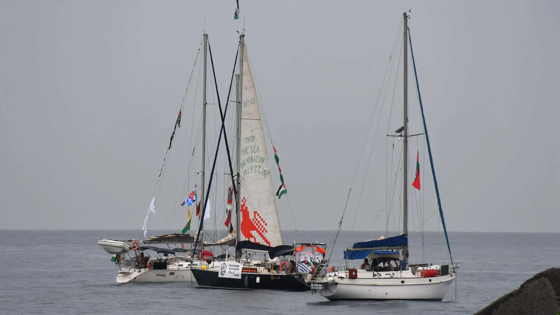 O.Próximo.-AMP.- La flotilla a Gaza llega a la zona de riesgo y avisa de que el buque español puede llegar "tarde"