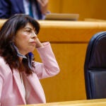 La ministra de Igualdad, Ana Redondo, interviene durante el pleno del Senado para dar cuenta de su gestión de la crisis de las pulseras de control telemático de agresores machistas La ministra de Igualdad, Ana Redondo, interviene durante el pleno del Senado para dar cuenta de su gestión de la crisis de las pulseras de control telemático de agresores machistas