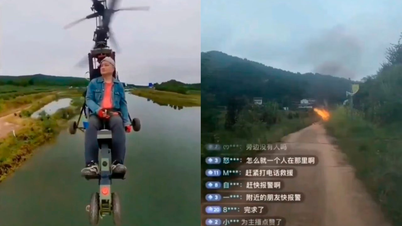 Un influencer chino muere al estrellar un helicóptero ultraligero durante una transmisión en vivo
