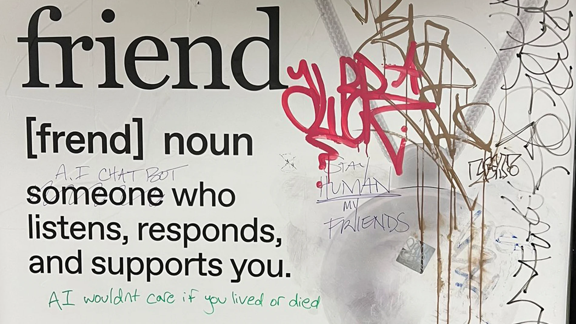 Un cartel vandalizado