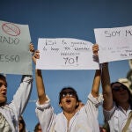 Huelga de médicos nacional en España: manifestación contra el Estatuto Marco promovido por el Ministerio de Sanidad.