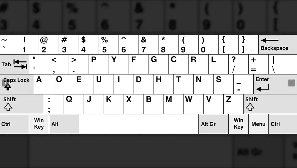 Teclado Dovrak (versión EE.UU.)