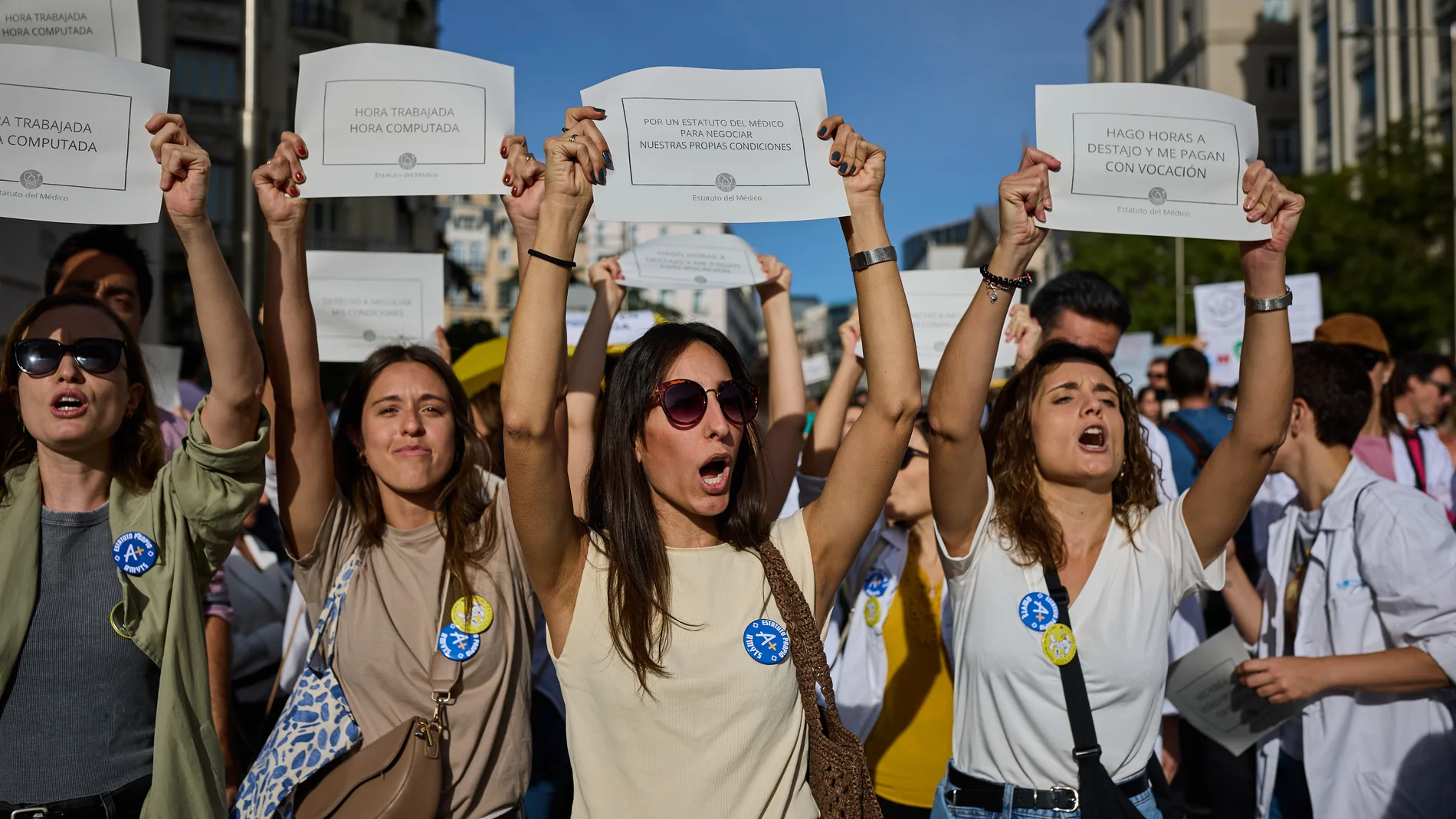 Huelga de médicos nacional en España: manifestación contra el Estatuto Marco promovido por el Ministerio de Sanidad.