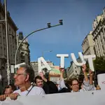 Huelga de médicos nacional en España: manifestación contra el Estatuto Marco promovido por el Ministerio de Sanidad.