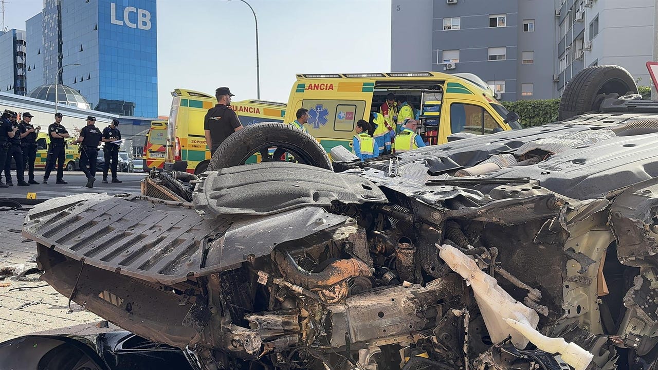 Tres heridos graves en una persecución policial en Madrid