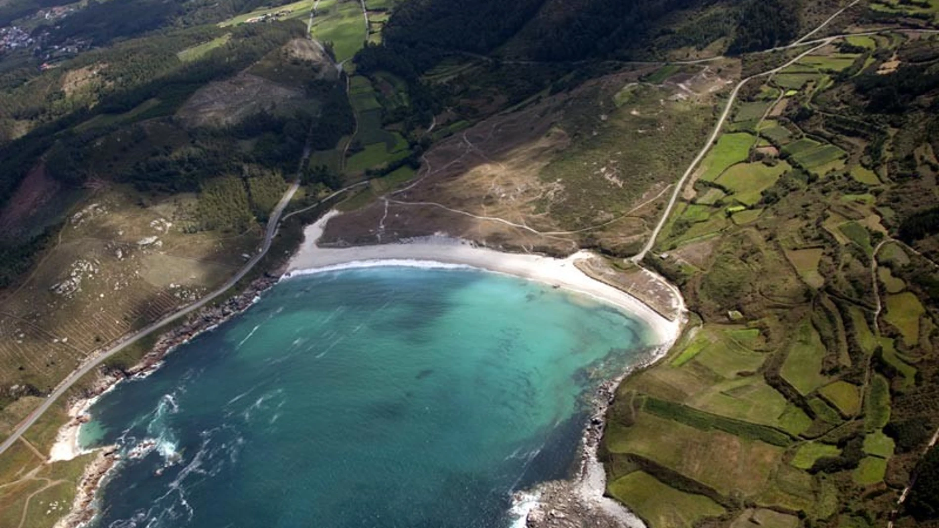 Vista aérea de la playa.