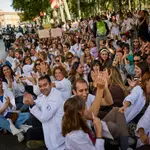 Manifestación de los médicos del Sistema Nacional de Salud durante la segunda huelga este viernes en Madrid pa