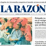 Portada de LA RAZÓN de este viernes 3 de octubre de 2025