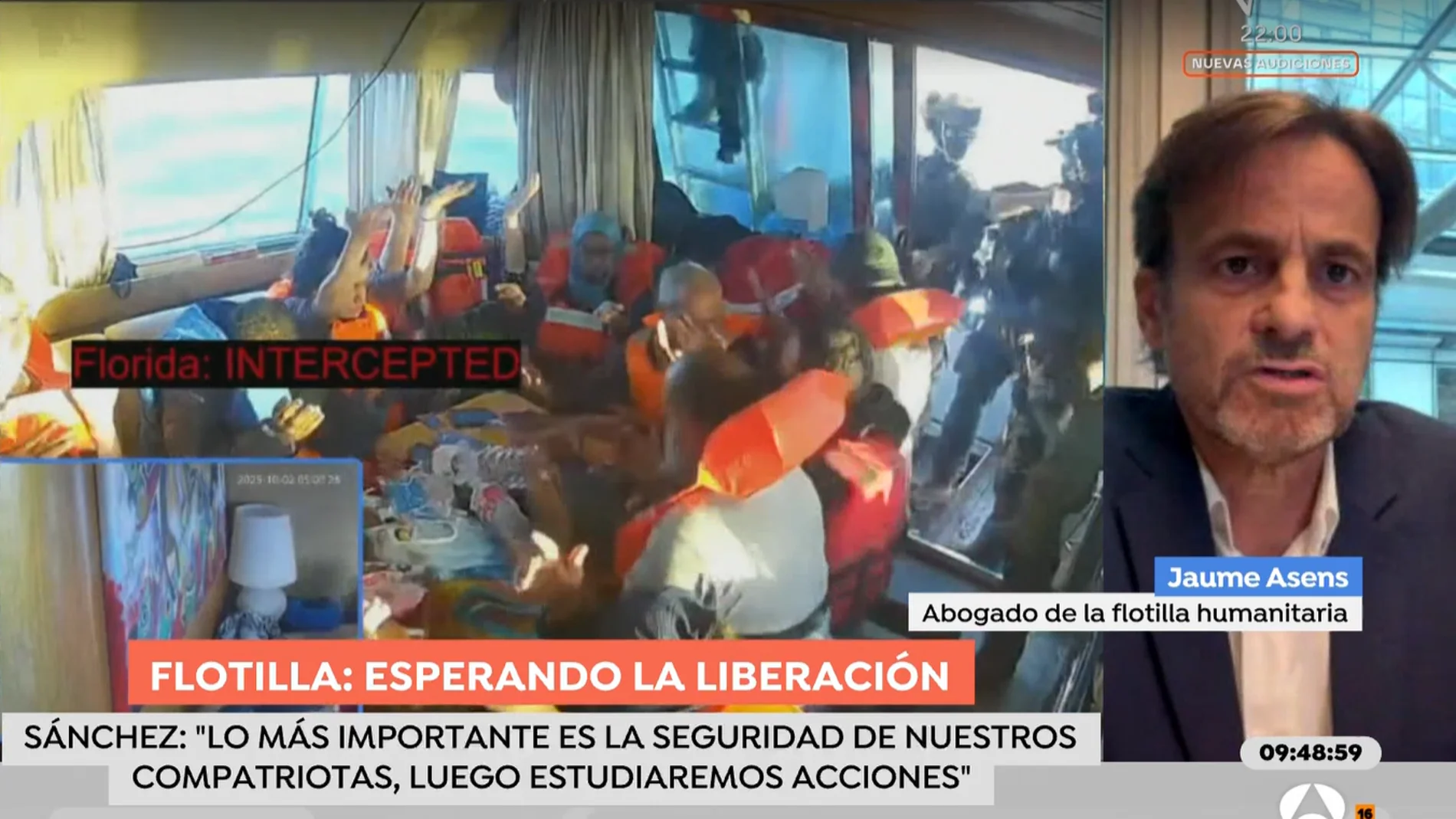 Jaume Asens, abogado de la flotilla humanitaria, durante su participación en 'Espejo Público'