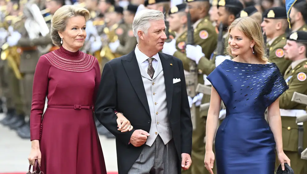 Los Reyes Matilde y Felipe de Bélgica con su hija Elisabeth