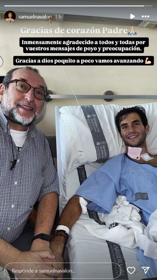Mensaje de Samuel Navalón en Instagram