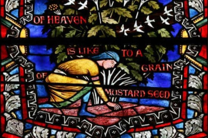 Vitral de  Christman: "The Sower and the Seed", de la St. Mary’s School Chapel, Oregón 