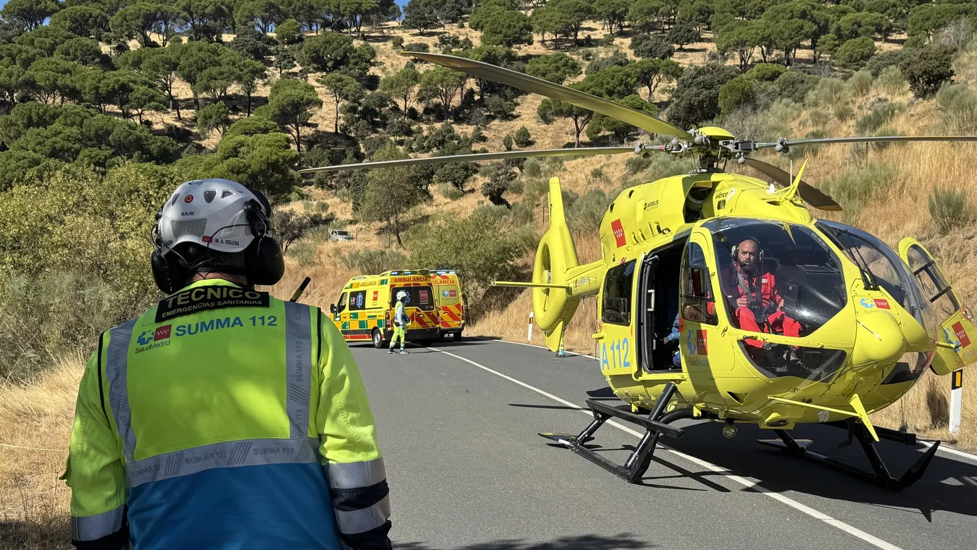 Dos jóvenes heridos en un accidente de moto en la M-539 a la altura de Robledo de Chavela