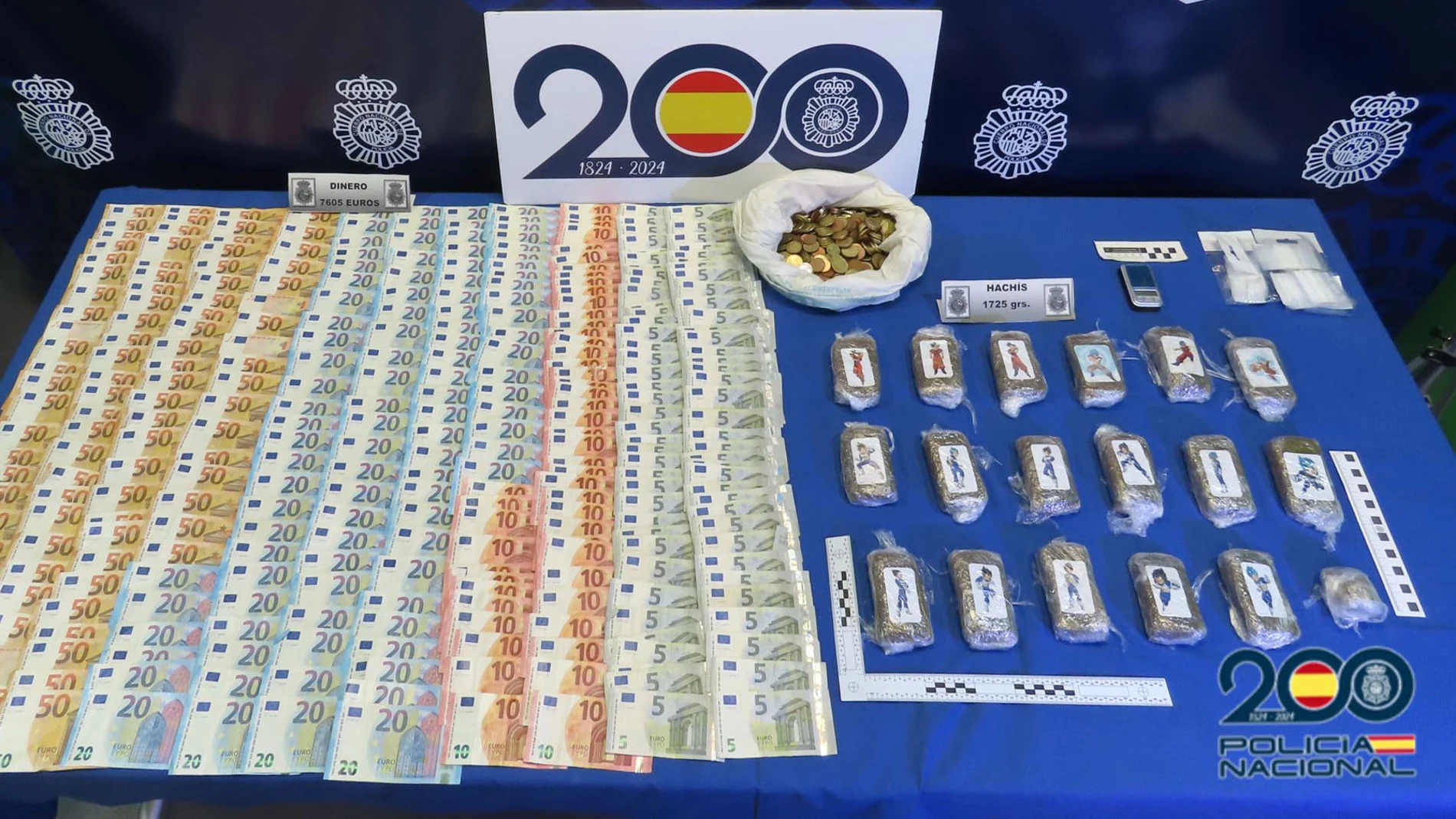 Droga y dinero incautado por la Policía en Valladolid