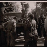 Pie de foto: Milicianos en los frentes de Madrid