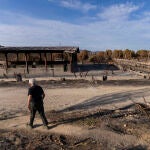 Miguel de las Heras camina el pasado 3 de octubre por su finca, en la que el pasado 11 de agosto murió Mircea y 18 caballos.