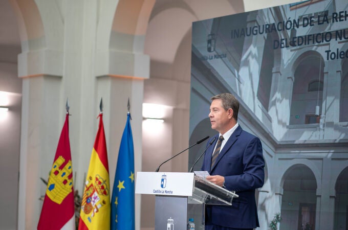 El presidente de Castilla-La Mancha, Emiliano García-Page, inaugura la rehabilitación integral del Edificio Nuncio Nuevo, sede de la Consejería de Hacienda, Administraciones Públicas y Transformación Digital. 