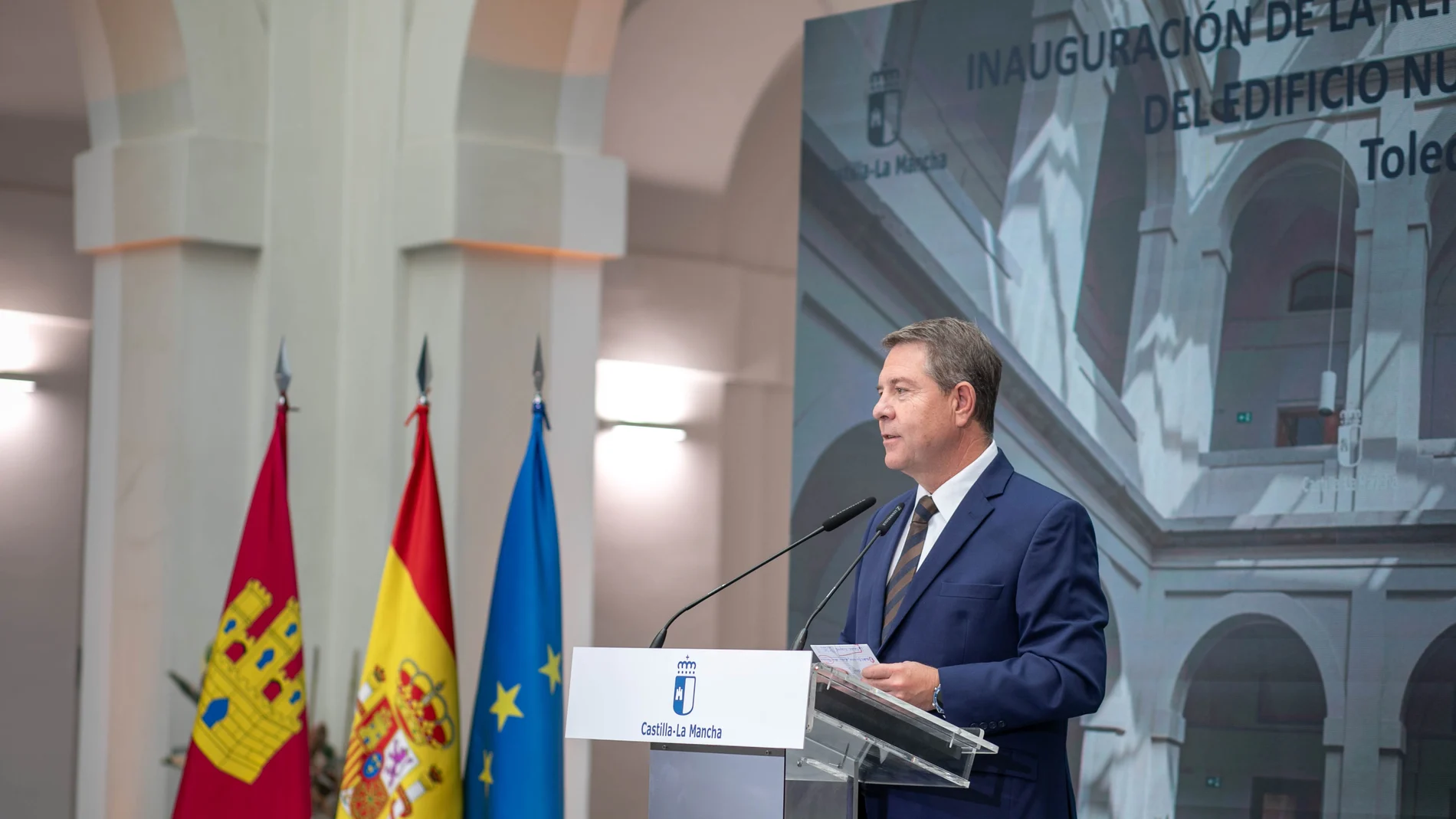 El presidente de Castilla-La Mancha, Emiliano García-Page, inaugura la rehabilitación integral del Edificio Nuncio Nuevo, sede de la Consejería de Hacienda, Administraciones Públicas y Transformación Digital.