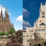 Imagen de archivo sobre las ciudades de Barcelona y Madrid