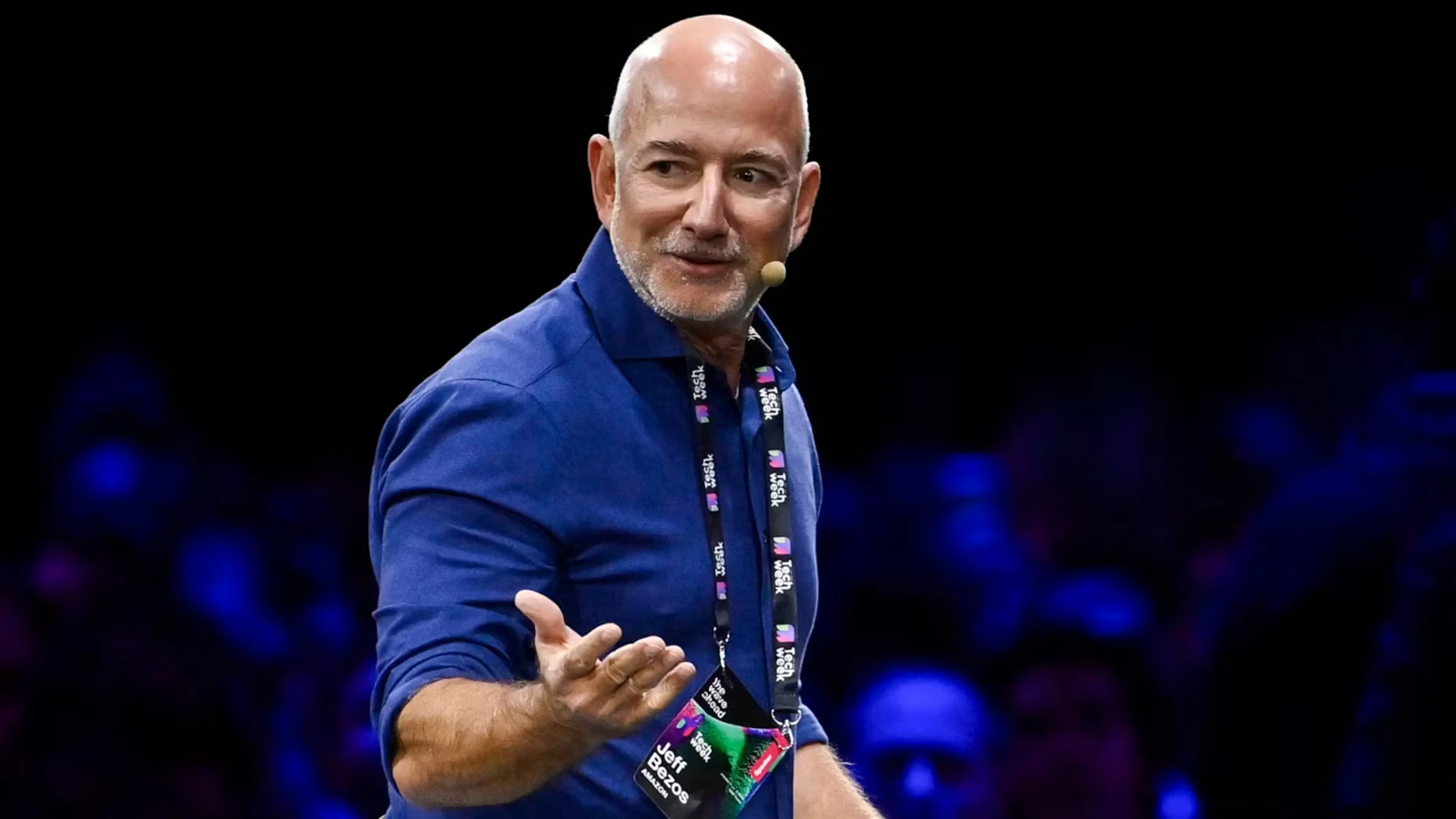 Jeff Bezos, fundador de Amazon, durante su exposición en la Italian Tech Week