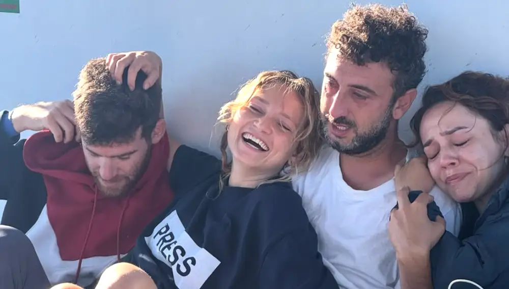 Periodistas a bordo de la Global Sumud Flotilla rumbo a Gaza