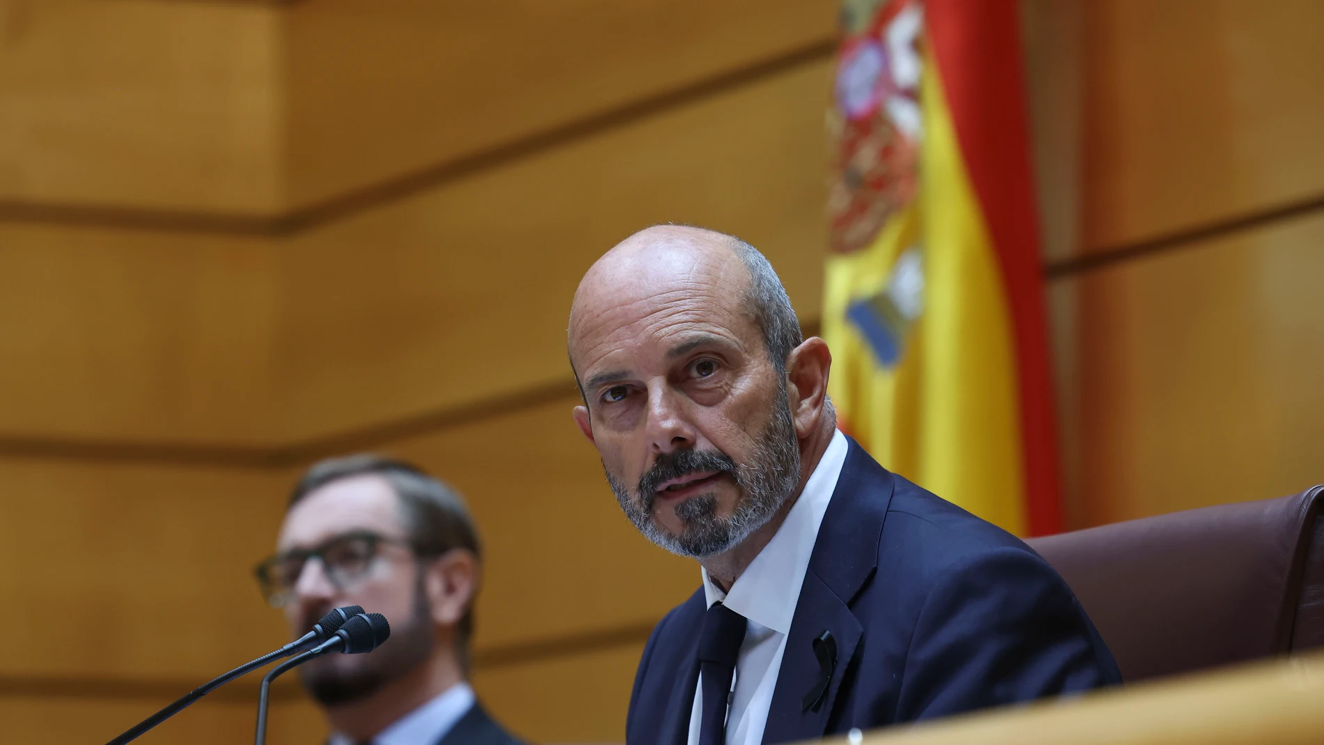 MADRID, 07/10/2025.-El presidente del Senado Pedro Rollán durante el pleno del Senado, que comienza con la sesión de control al Gobierno, este martes en Madrid.- EFE/ Kiko Huesca