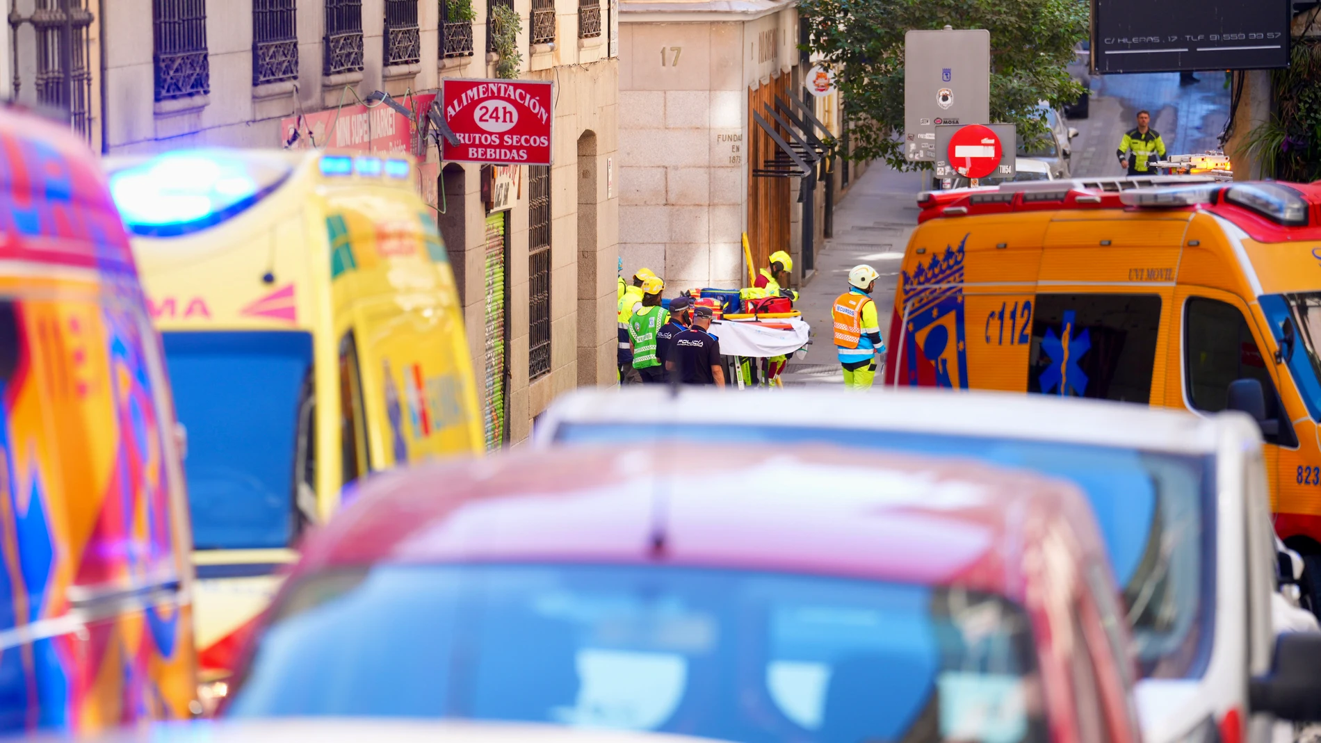 Caída de un edificio en el centro de Madrid