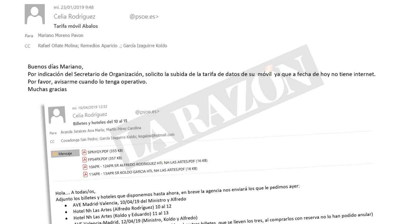 La empleada de los sobres del PSOE también gestionó viajes para Ábalos y Koldo en los años investigados