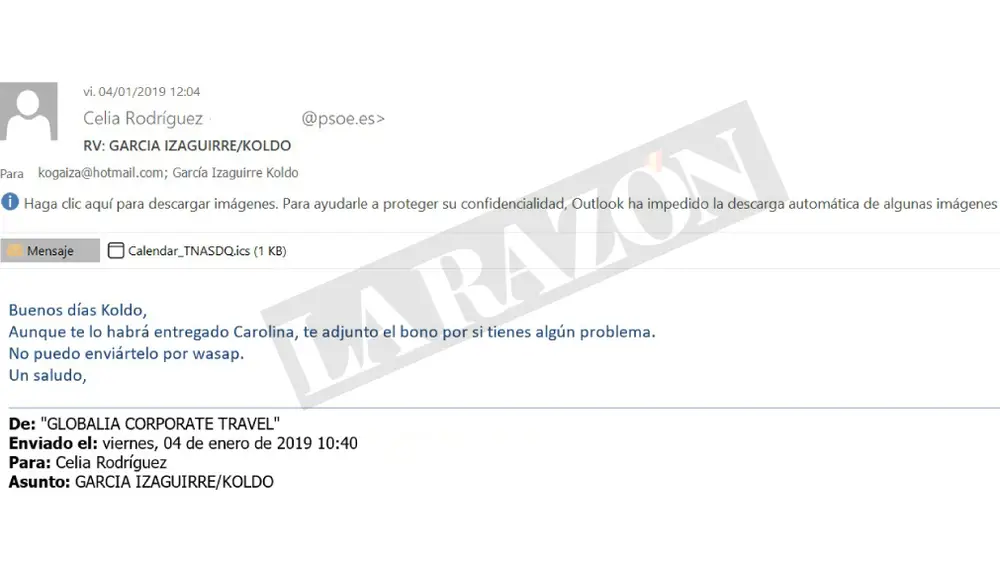 Correo de Celia Rodríguez